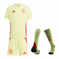 Kids Spain Away Full Jersey Kit Euro 2024