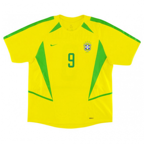 Ronaldo #9 Retro Brazil Home Jersey World Cup 2002