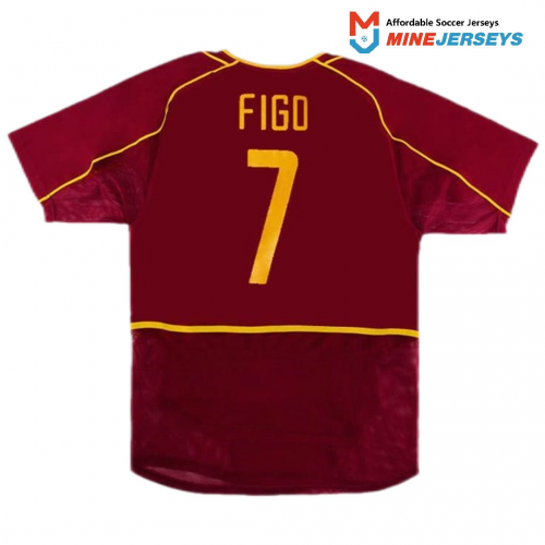 Portugal Figo #7 Retro Jersey Home World Cup 2002