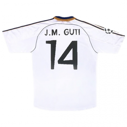 J.M. GUTI #14 Retro Real Madrid Home Jersey 1998/00