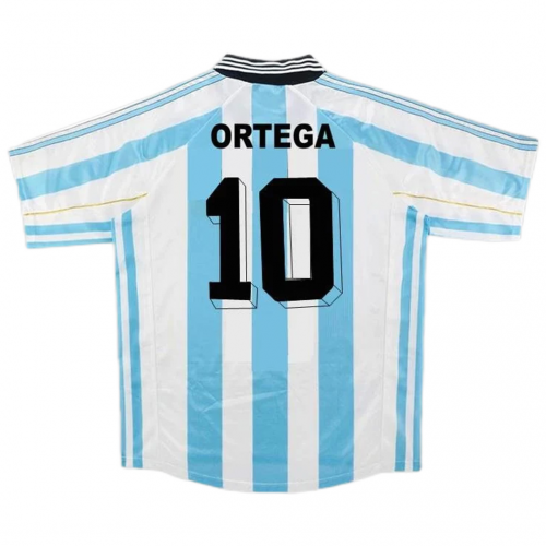 Argentina ORTEGA #10 Retro Jersey Home World Cup 1998