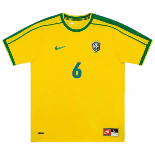 Brazil R.CARLOS #6 Retro Jersey Home World Cup 1998