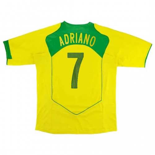 Brazil ADRIANO #7 Retro Jersey Home 2004