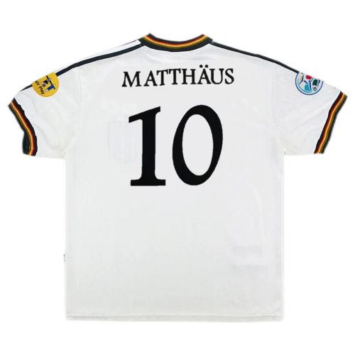 Germany MATTHÄUS #10 Retro Jersey Home Euro Cup 1996