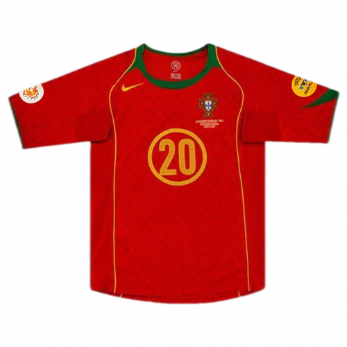 Portugal Deco #20 Retro Jersey Home Euro Cup Final 2004