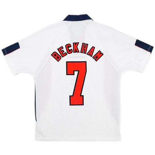 Beckham #7 Retro England Home Jersey World Cup 1998