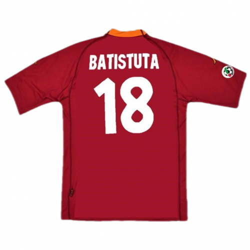 Roma Batistuta #18 Retro Jersey Home 2000/01