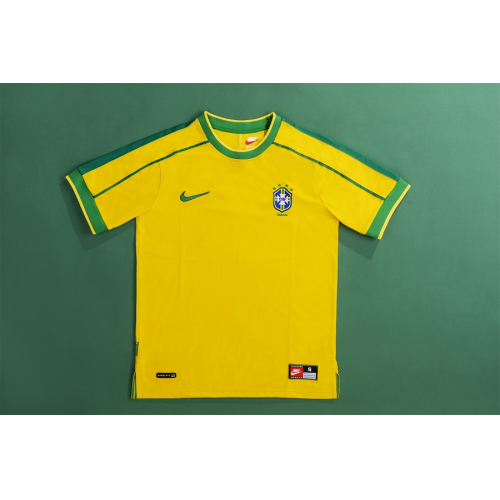 Brazil CAFU #2 Retro Jersey Home World Cup 1998