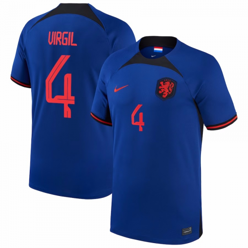 Netherlands VIRGIL #4 Jersey Away Replica World Cup 2022