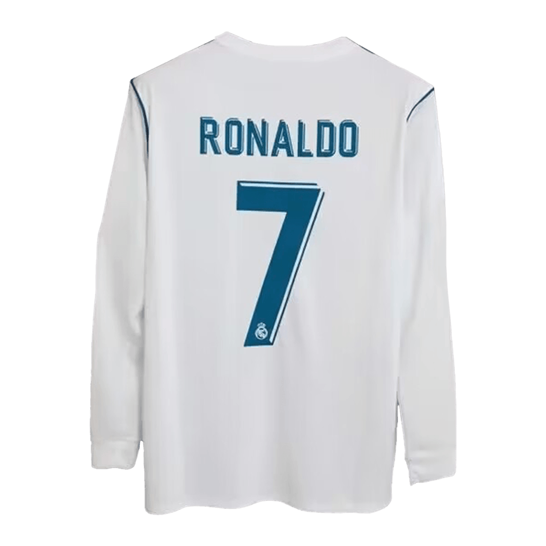 RONALDO #7 Retro Real Madrid Home Long Sleeve Jersey 2017/18