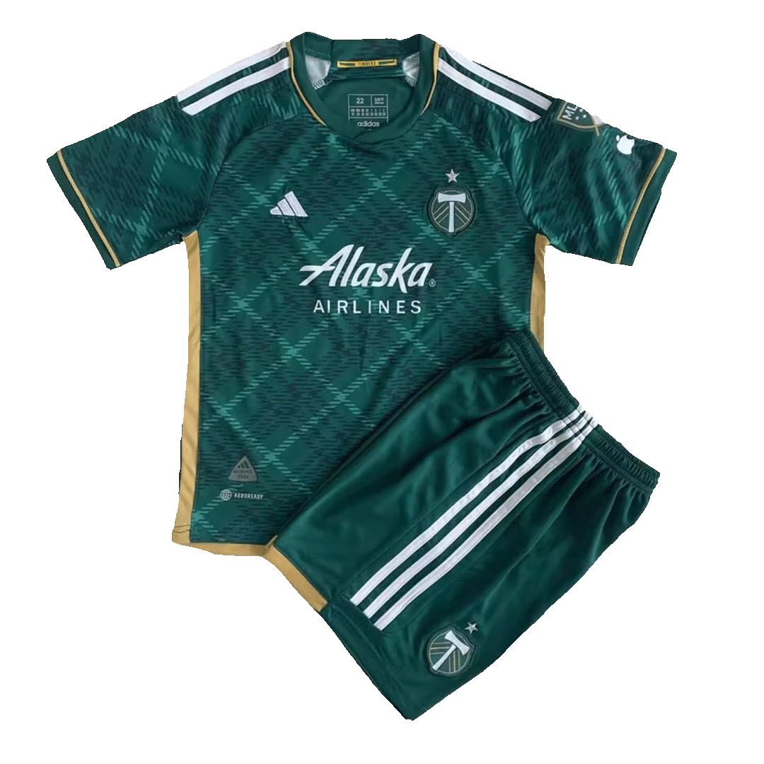 Kids Portland Timbers Home Jersey Kit Replica 2023