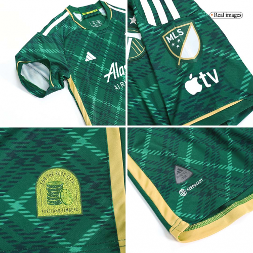 Kids Portland Timbers Home Jersey Kit Replica 2023