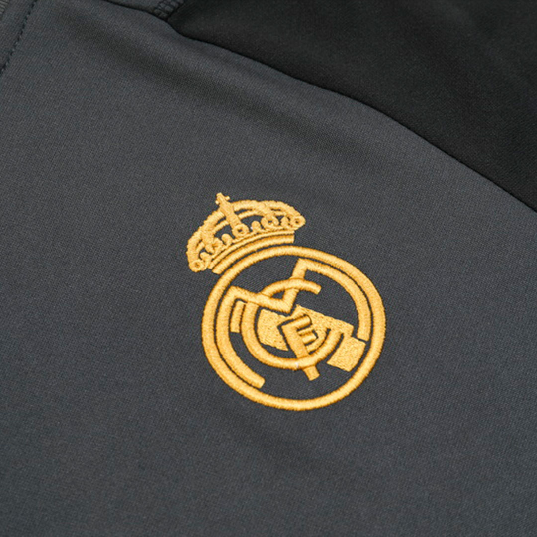 Real Madrid Zipper Sweatshirt Kit(Top+Pants) Black 2023/24