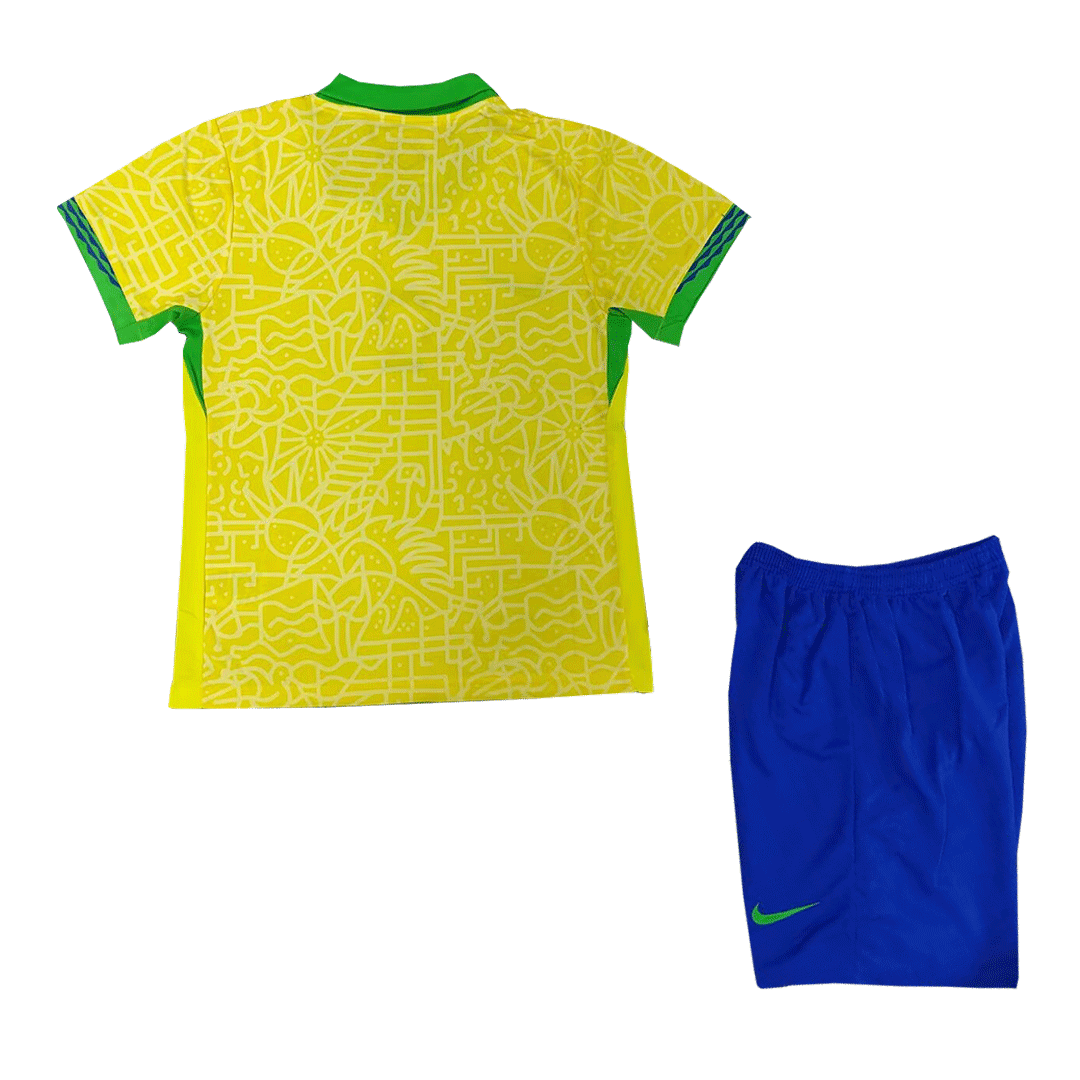 Kids Brazil Home Kit Jersey+Shorts 2024