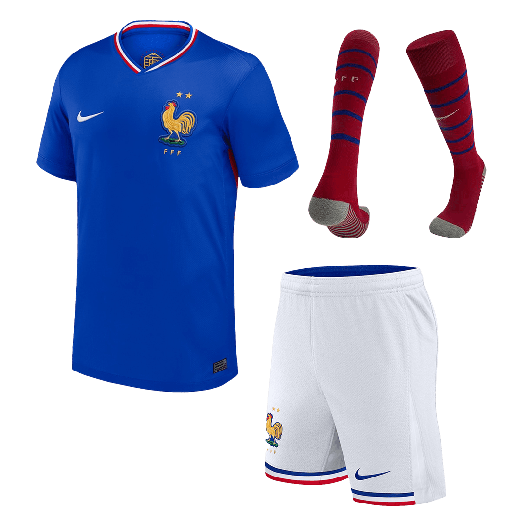 [Spuer Replica] France Home Whole Kit(Jersey+Shorts+Socks) Euro 2024