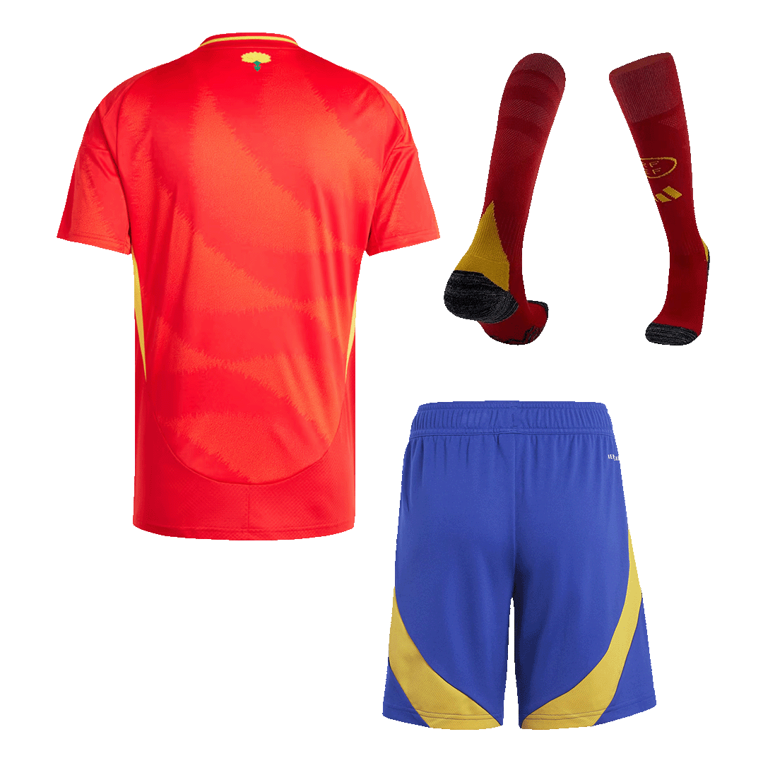 Spain Home Whole Kit(Jersey+Shorts+Socks) Euro 2024