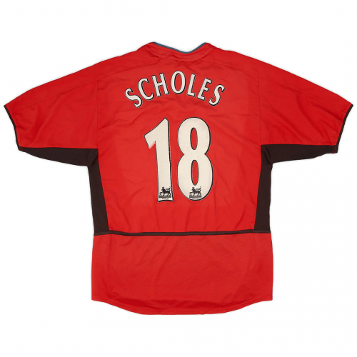 Scholes #18 Manchester United Retro Home Jersey 2002/04