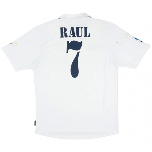 RAUL #7 Real Madrid Retro Jersey Centenary Home 2002/03