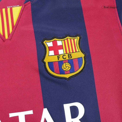 Neymar JR #11 Barcelona Home Long Sleeve Retro Jersey 2014/15