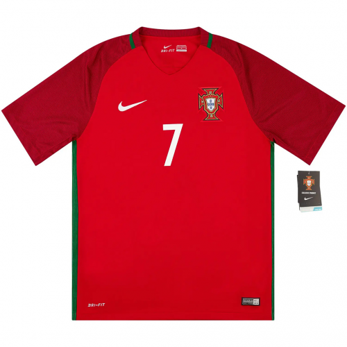 Ronaldo #7 Portugal Retro Jersey Home Euro Cup 2016