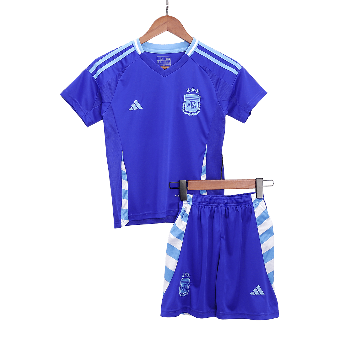 Kids Argentina Away Full Kit(Jersey+Shorts+Socks) Copa America 2024