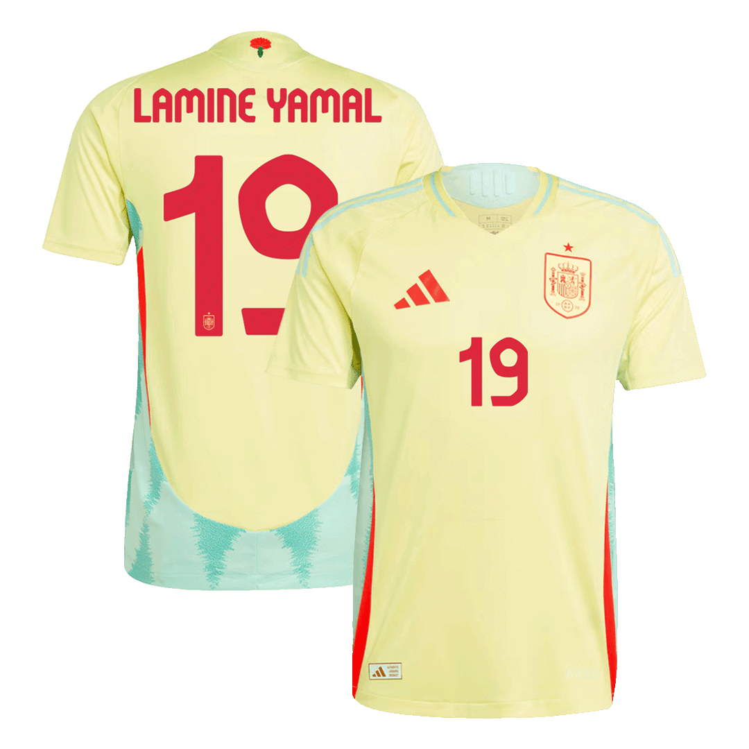 LAMINE YAMAL #19 Spain Away Jersey Player Version Euro 2024