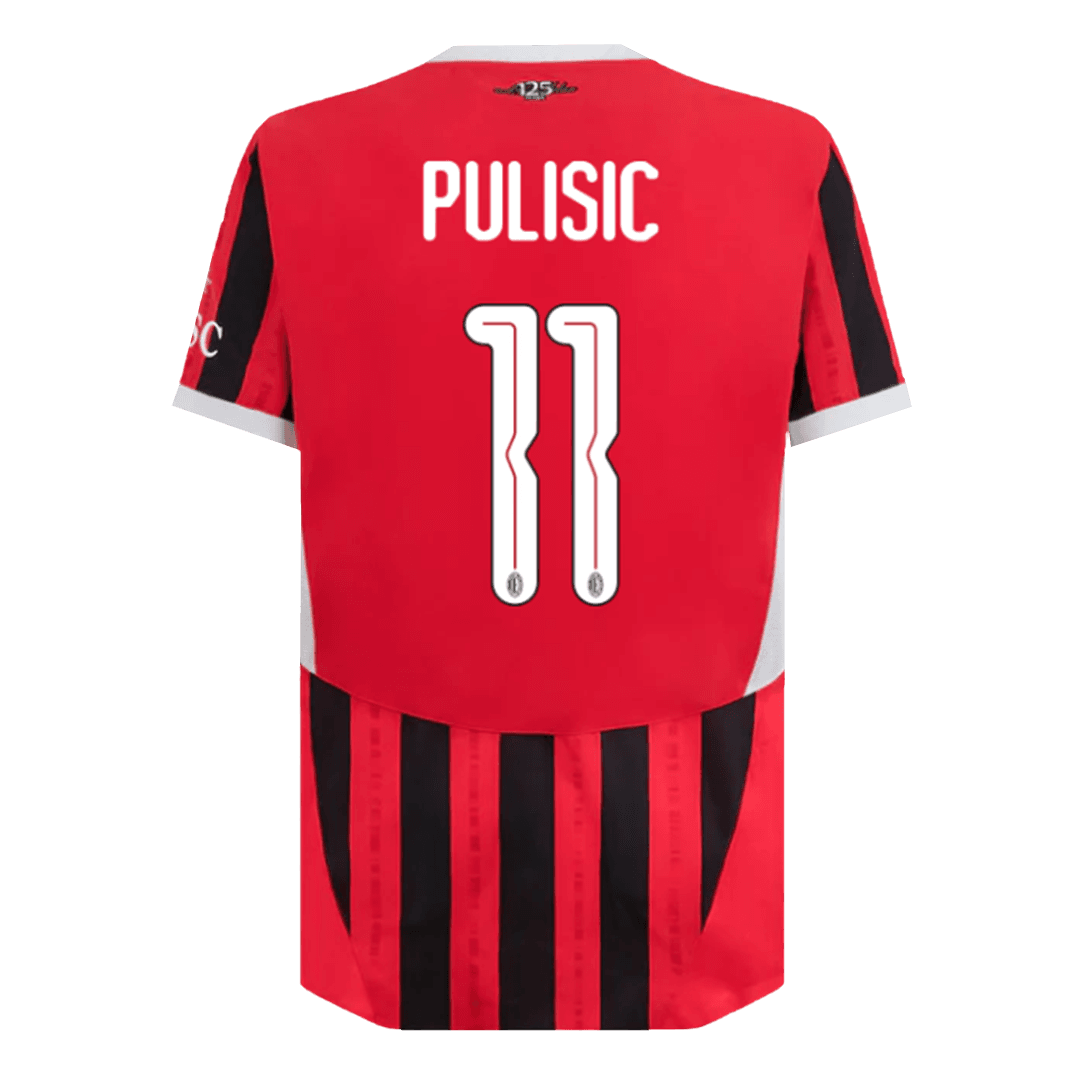 PULISIC #11 AC Milan Home Match Jersey 2024/25 - UCL Font