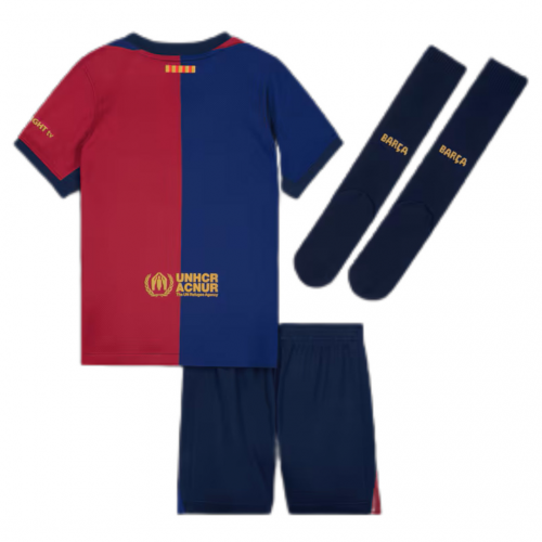 Kids Barcelona Home Full Kit(Jersey+Shorts+Socks) 2024/25