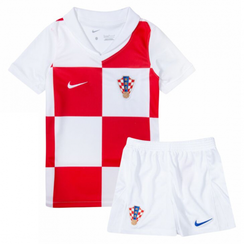 Kids Croatia Home Kit(Jersey+Shorts) Euro 2024