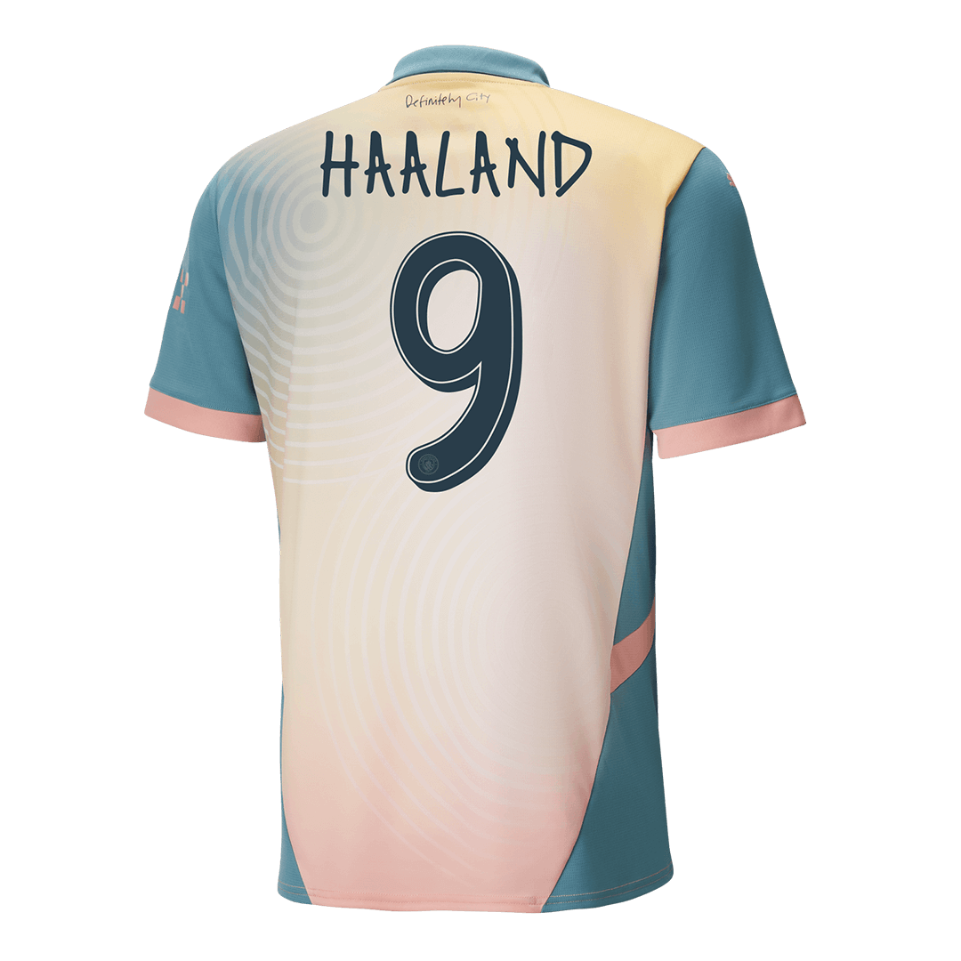 HAALAND #9 Manchester City 'Definitely City' Fourth Jersey 2024/25 - UCL Font