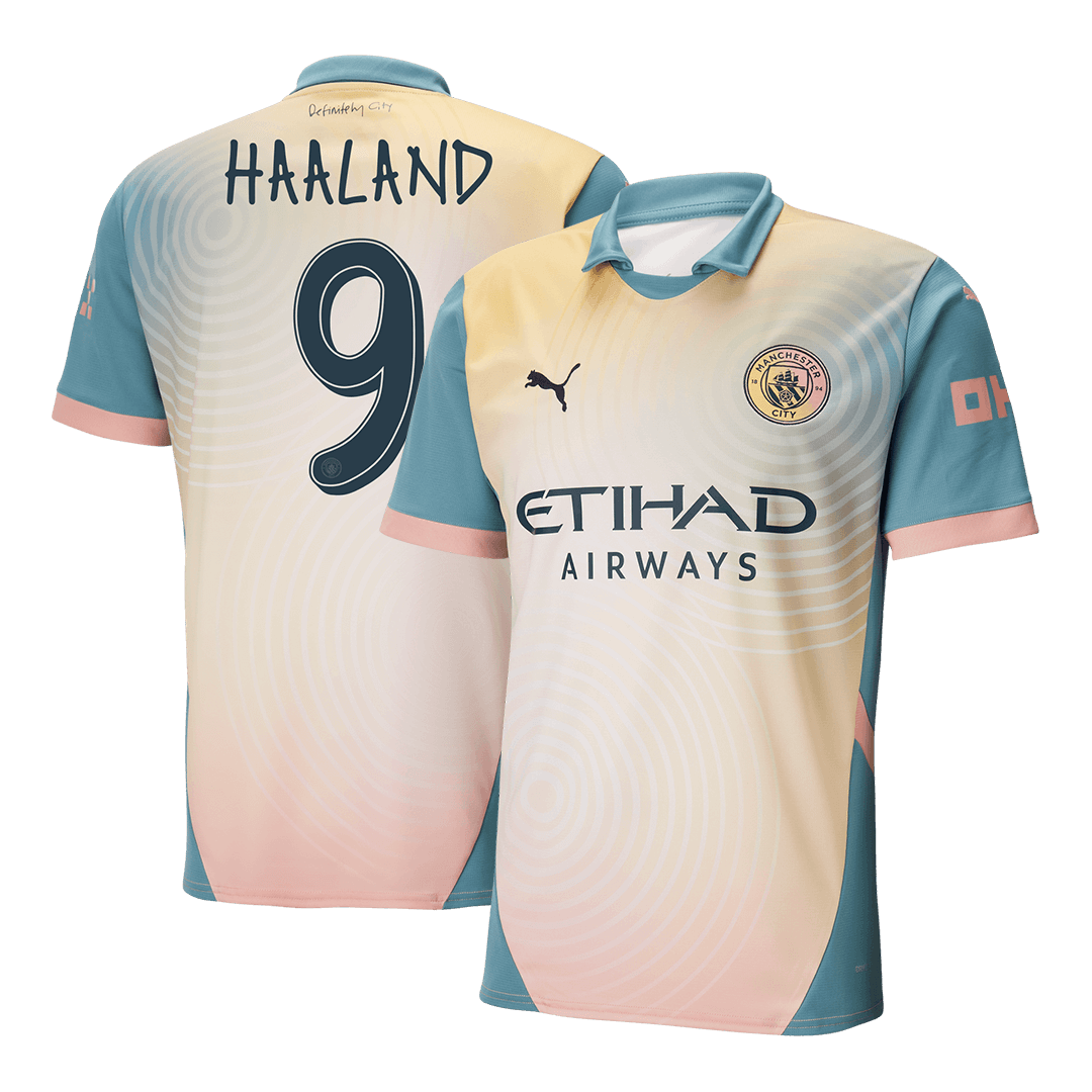 HAALAND #9 Manchester City 'Definitely City' Fourth Jersey 2024/25 - UCL Font