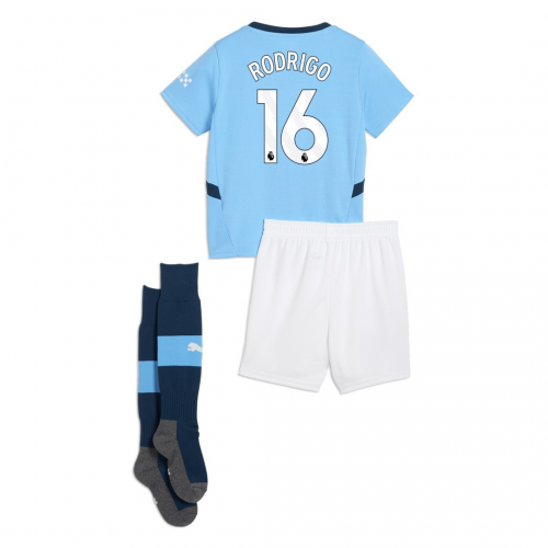 RODRIGO #16 Kids Manchester City Home Full Jersey Kit 2024/25