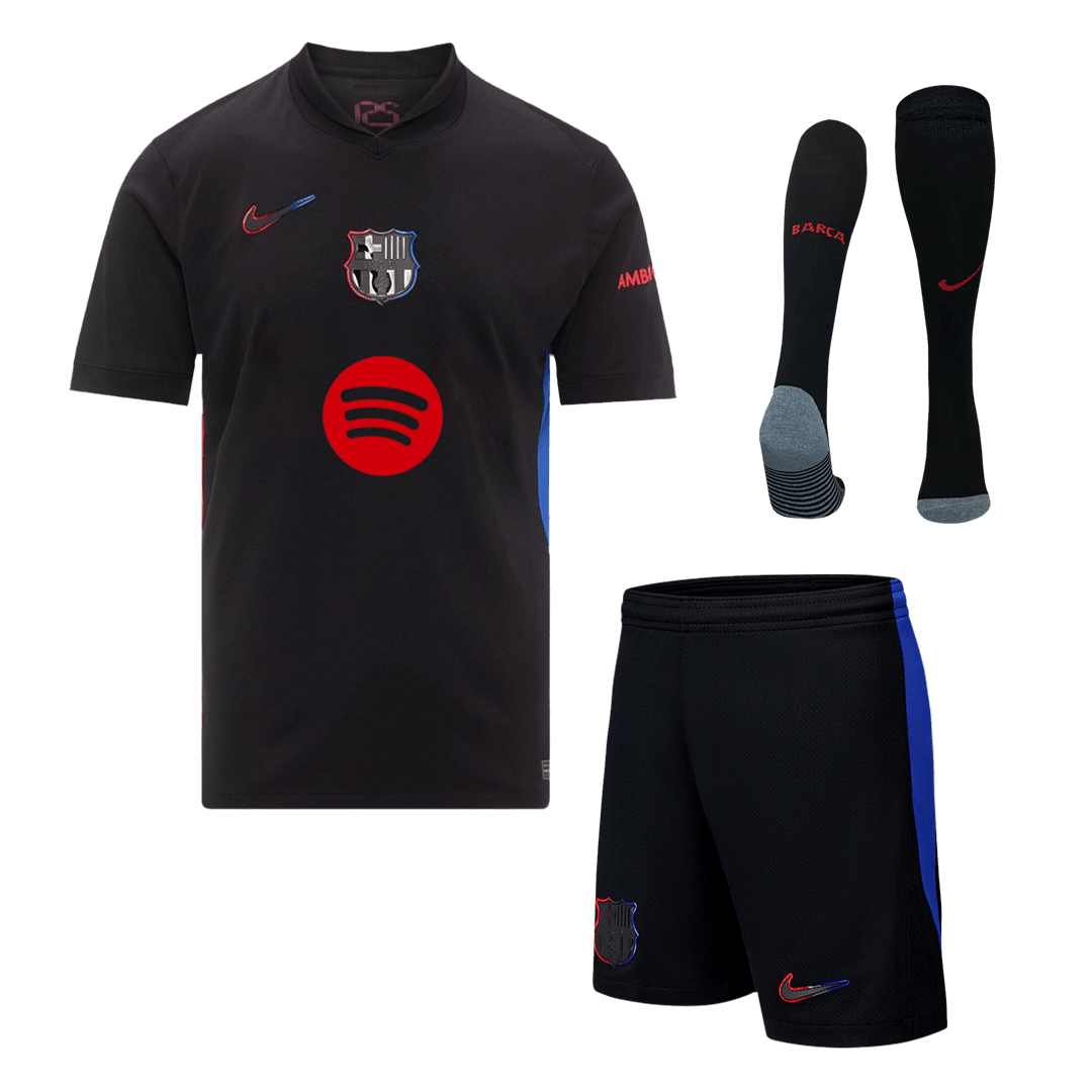 Barcelona Away Spotify Logo Without Text Full Kit 2024/25