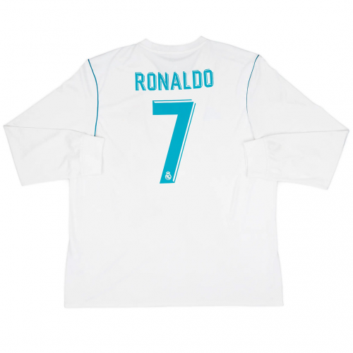 RONALDO #7 Retro Real Madrid Home Long Sleeve Jersey 2017/18